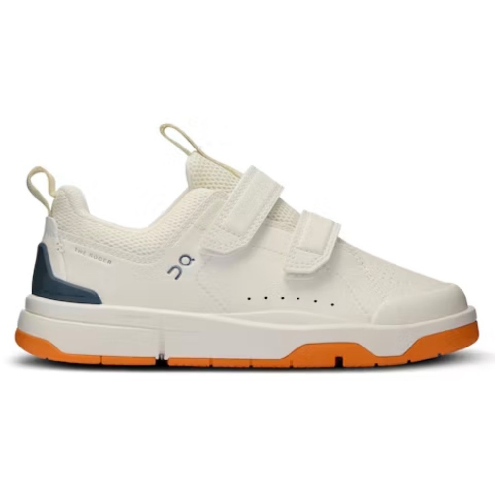 On Cloud Kids The Roger White Navy Orange Sneakers US K2 EU 33.5 Hook and Loop
